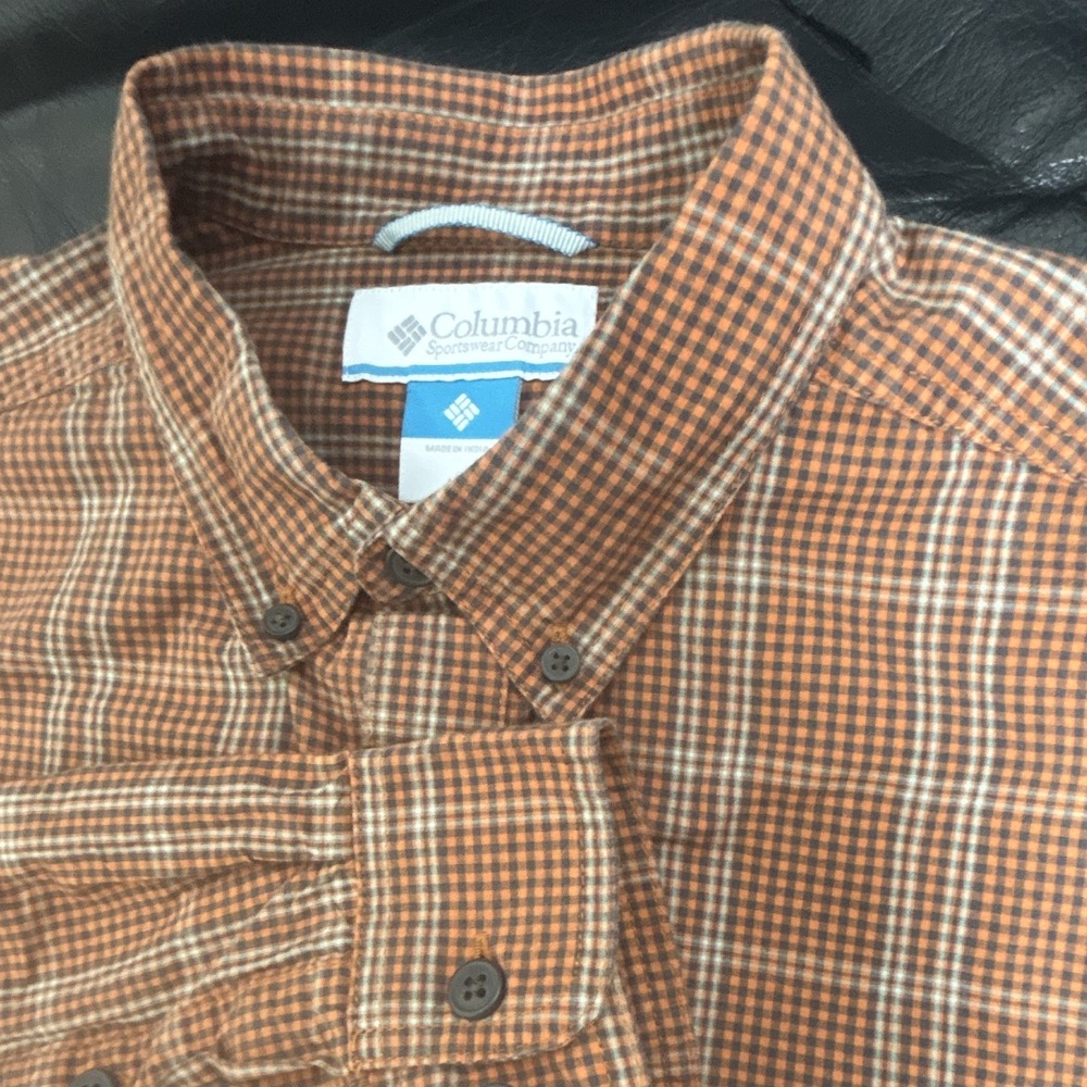 Columbia Shirt‎ Mens M Big Red Plaid Long Sleeve Casual Outdoor Camping Hiking